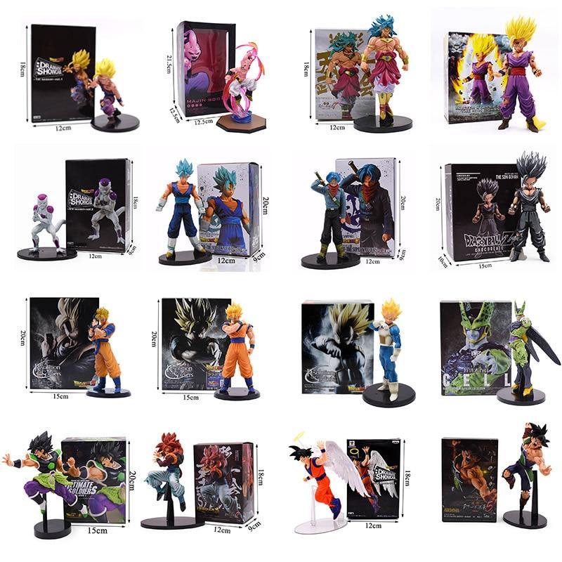 11-23CM Dragon Ball Z Super Goku Son Gohan Broly Vegeta Cell Frieza Buu Broli Trunks Burdock PVC Action Figures Collectible Toys