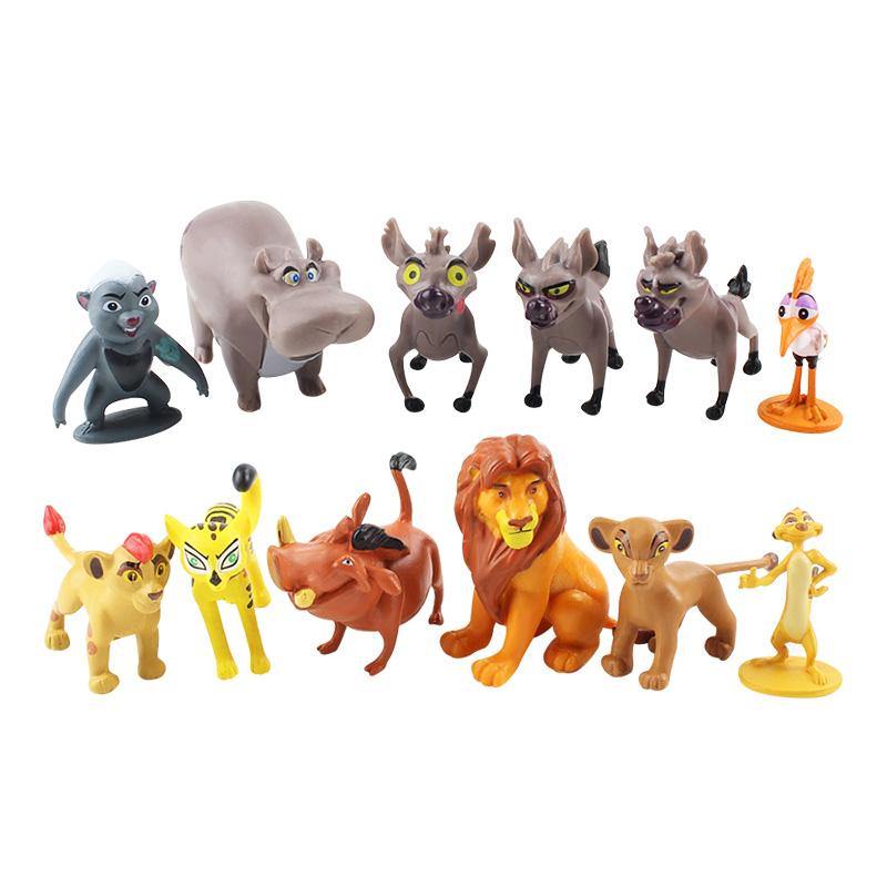 12pcs Cartoon The Lion Guard King Kion Simba PVC Action Figures Bunga Beshte Fuli Ono Figurines Doll Kids Toys for Children Boys