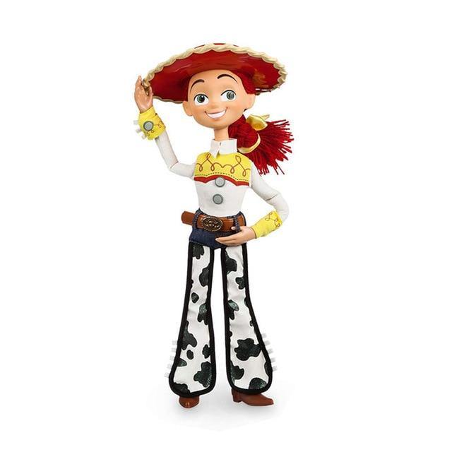 16'' Disney Pixar Toy Story 4 Talking Woody Jessie Buzz Lightyear Bo Peep Doll Action Figures Collectible Model Toy for Children