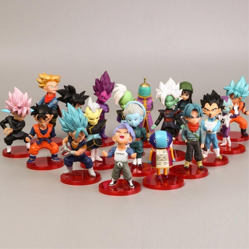 18 Style 8cmX3cm Action Figures Mini Goku Saiyan Vegeta Gohan Dragon Ball Z Figure Boys Toy PVC Model Anime Collection Kid Toy