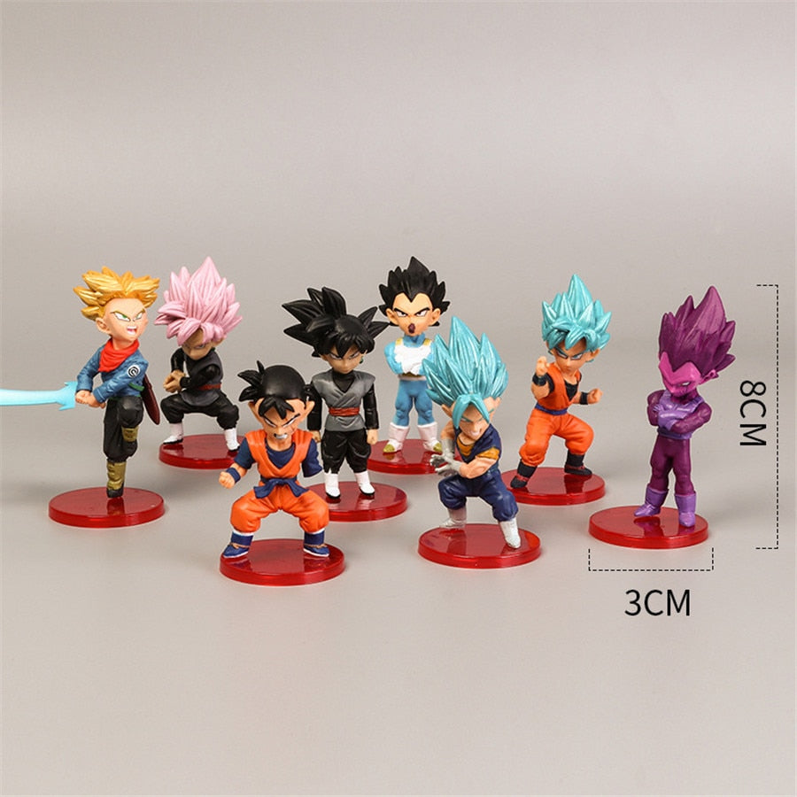 18 Style 8cmX3cm Action Figures Mini Goku Saiyan Vegeta Gohan Dragon Ball Z Figure Boys Toy PVC Model Anime Collection Kid Toy