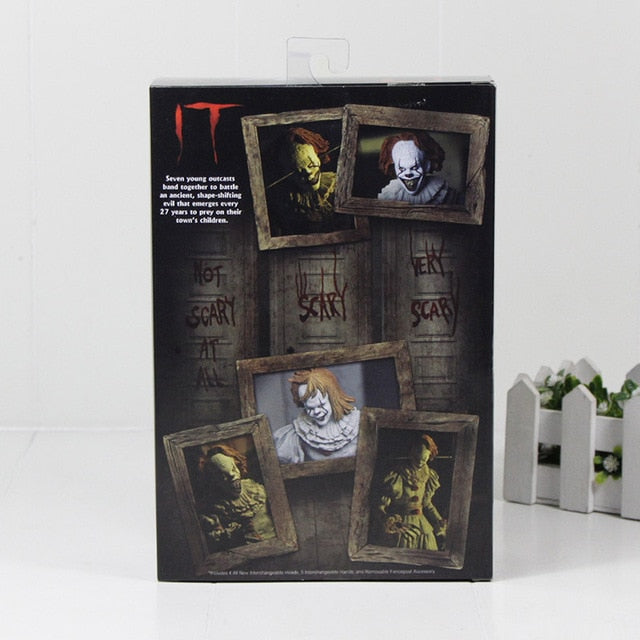 18cm NECA Stephen King's It Pennywise Joker Clown PVC Action Figure Toys Pennywise Dolls Halloween Day Gift