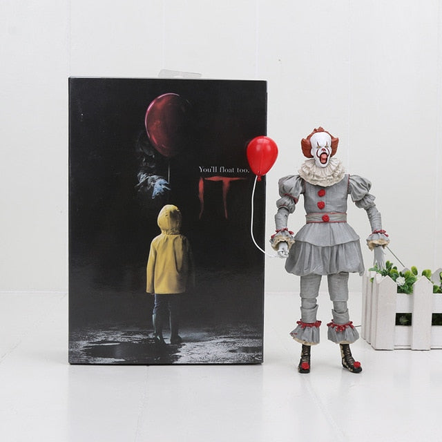 18cm NECA Stephen King's It Pennywise Joker Clown PVC Action Figure Toys Pennywise Dolls Halloween Day Gift