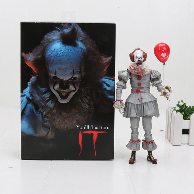 18cm NECA Stephen King's It Pennywise Joker Clown PVC Action Figure Toys Pennywise Dolls Halloween Day Gift