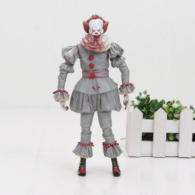 18cm NECA Stephen King's It Pennywise Joker Clown PVC Action Figure Toys Pennywise Dolls Halloween Day Gift