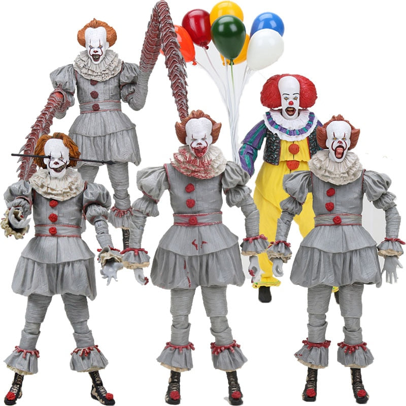 18cm NECA Stephen King's It Pennywise Joker Clown PVC Action Figure Toys Pennywise Dolls Halloween Day Gift