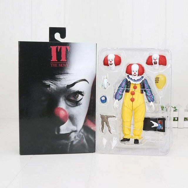 18cm NECA Stephen King's It Pennywise Joker Clown PVC Action Figure Toys Pennywise Dolls Halloween Day Gift