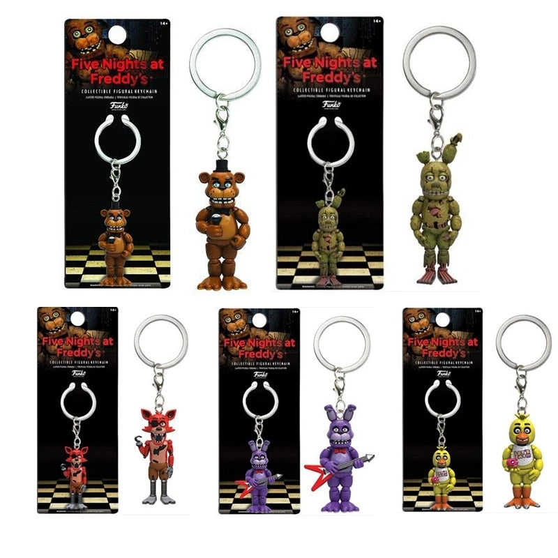 1pc Five Nights at Freddys keychain Action Figures Anime PVC FNAF Freddy keychain Ring Figure Toys For Children Model 5cm