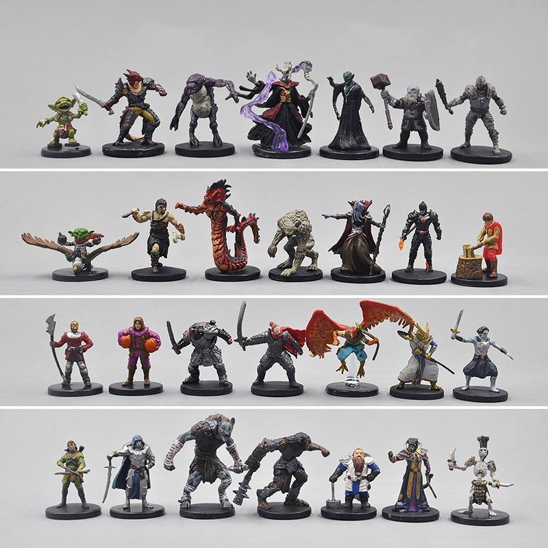 50pcs TRPG miniature game Elf dwarf warrior Priest Warlock Rogue Giant dungeons monster undead creature beast dragons figure