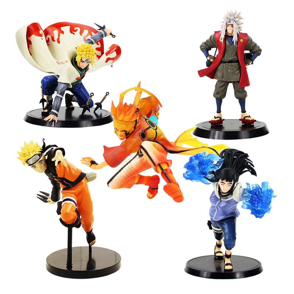 5Styles 14-18cm Naruto Figure Ninja Minato Jiraiya Hyuga Naruto Kurama Shippuden PVC Action Figure Toy Collectible Model Gift