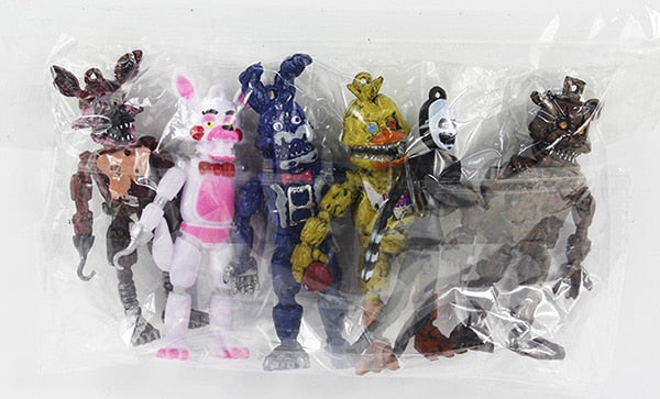 6 pcs/set Five Nights At Freddy's Action Figure Toy FNAF Bonnie Foxy Freddy Fazbear Bear Freddy Toys For Children Gift