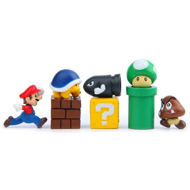 8pcs Super Mario Bros Magnets Figure toys Mario Bullet Mushroom Tortoise creative magnetic stickers refrigerator Action Figure