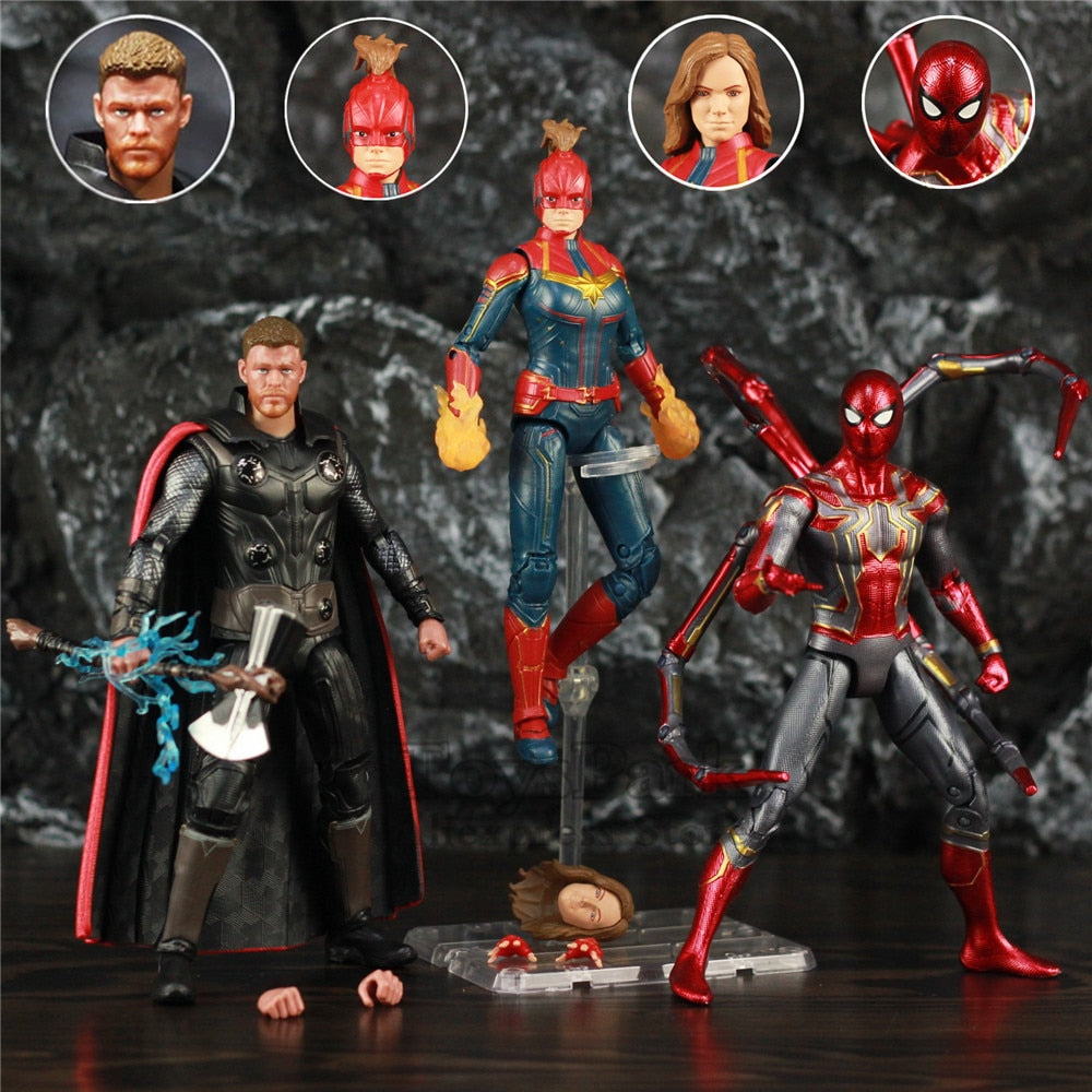 Avengers 4 Endgame Captain America Marvel Thor Iron Spider Man 6" Movie Action Figure Doll Infinity War Legends Spiderman Toys