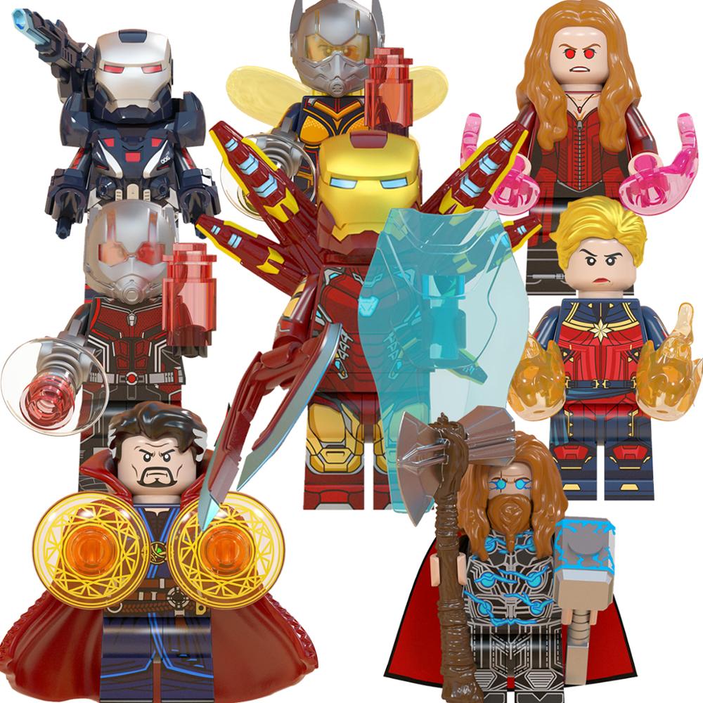 Avengers Doctor Strange Thor Ant Man Scarlet Witch Iron Man Captain Marvel War Machine Building Blocks Toys for Children WM6063