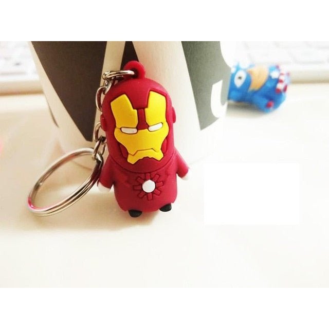 DC Marvel the avengers 2 Super heroes Keychain toy Spider-man Batman Superman Deadpool Iron Man Hulk Captain America Vinyl Toys