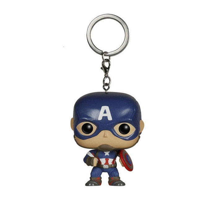 DC Marvel the avengers 2 Super heroes Keychain toy Spider-man Batman Superman Deadpool Iron Man Hulk Captain America Vinyl Toys