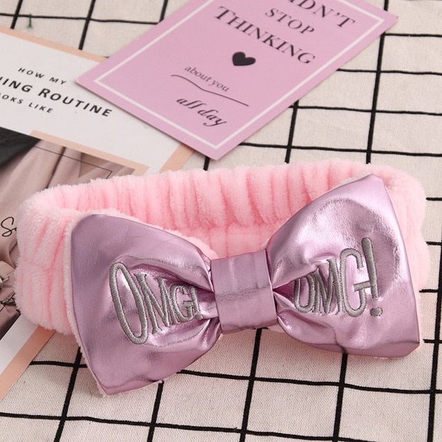 Dropshipping 2019 New Arrival Women Head Wrap Soft Coral Fleece Makeup Headband Washing Face Turban OMG Bow Hairband Hair Turban