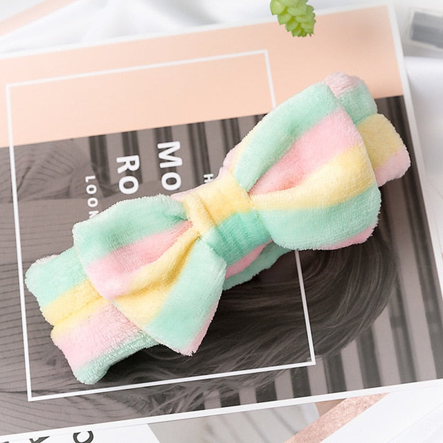 Dropshipping 2019 New Arrival Women Head Wrap Soft Coral Fleece Makeup Headband Washing Face Turban OMG Bow Hairband Hair Turban