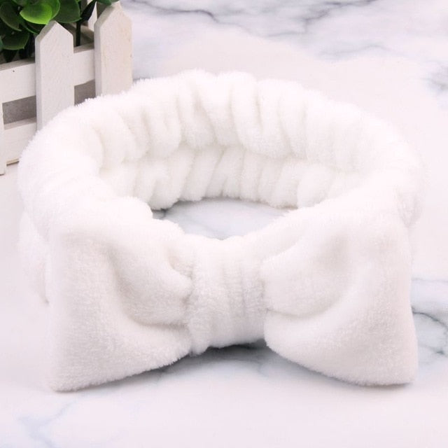 Dropshipping 2019 New Arrival Women Head Wrap Soft Coral Fleece Makeup Headband Washing Face Turban OMG Bow Hairband Hair Turban