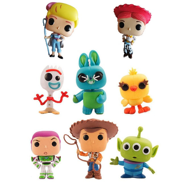 FUNKO POP Anime figures Toy Story 4 Forky Ducky Bunny Buzz Lightyear Alien Woody Action Figures Collection Toys for children