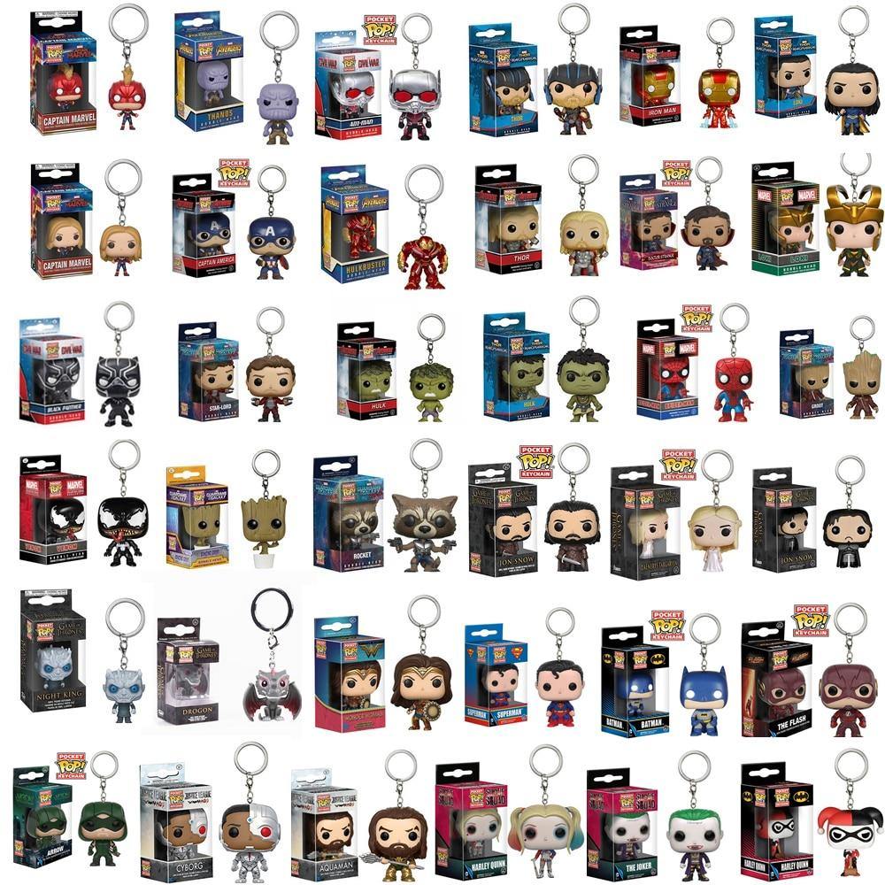 FUNKO POP New Arrival The Avengers Justice League Game of Thrones Official Pocket Pop Keychain Action Figure Toys For Gifts