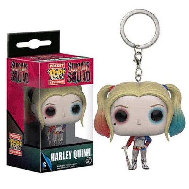 FUNKO POP New Pocket Pop Keychain Official Suicide Squad Harley Quinn Characters Action Figure Collectible Model Christmas Toys