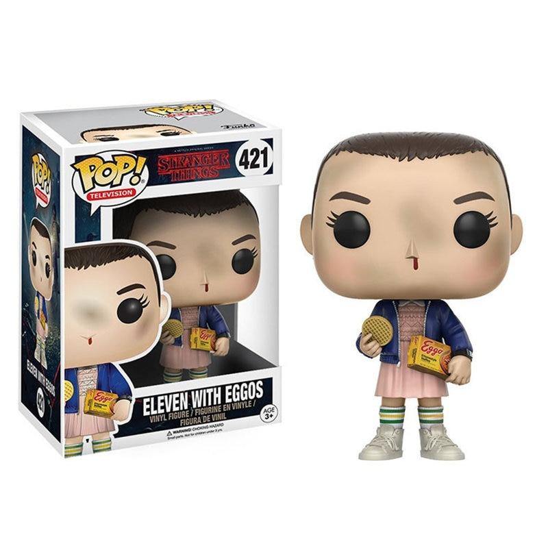 Funko POP Stranger things & little Eleven with eggos PVC Action Figure Boy toys for chlidren birthday Gift