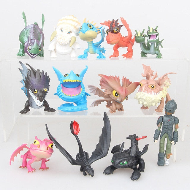 IN Stock 8-13Pcs How To Train Your Dragon 2 Night Fury Toothless PVC Action Toys Toothless Action Figure Light Fury Toothless