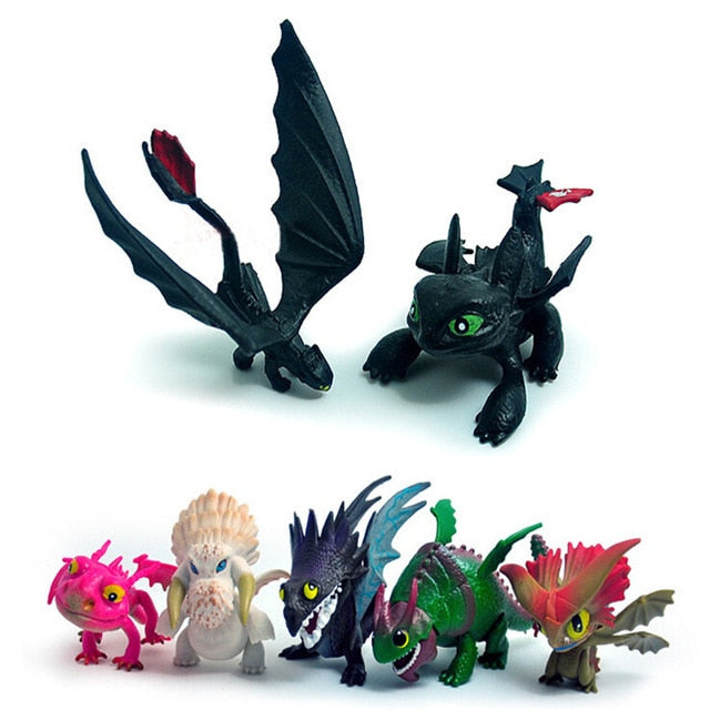 IN Stock 8-13Pcs How To Train Your Dragon 2 Night Fury Toothless PVC Action Toys Toothless Action Figure Light Fury Toothless