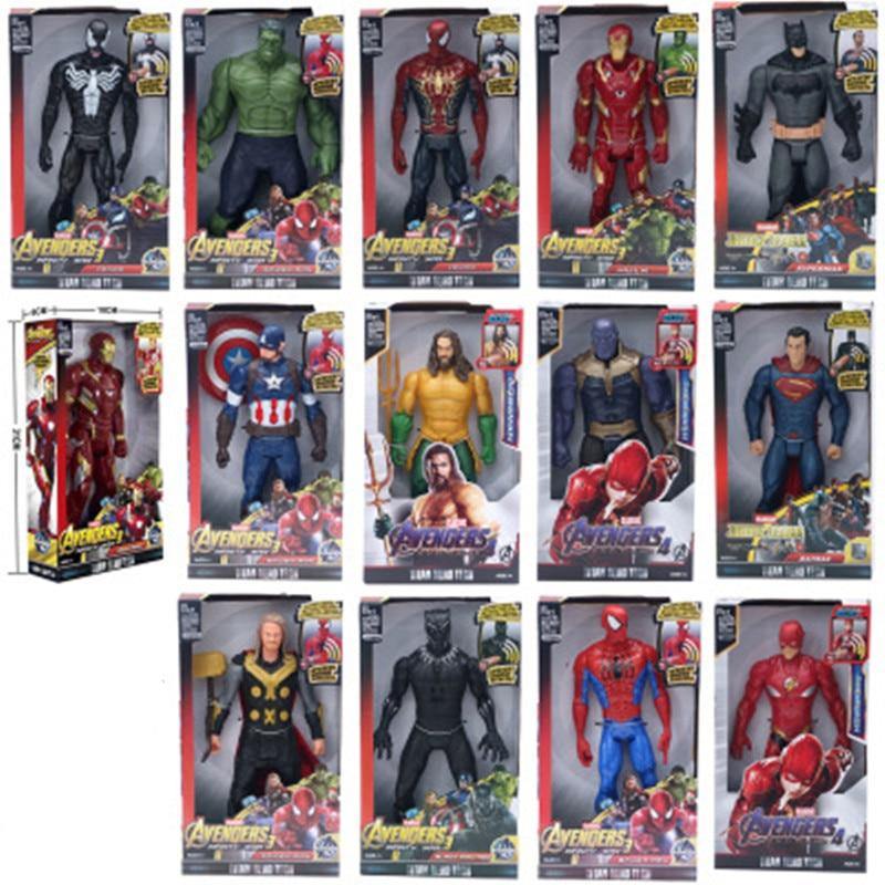 Marvel Super Heroes Avengers Thanos Black Panther Captain America Thor Iron Man Spiderman Hulkbuster Hulk Action Figure 12" 30cm