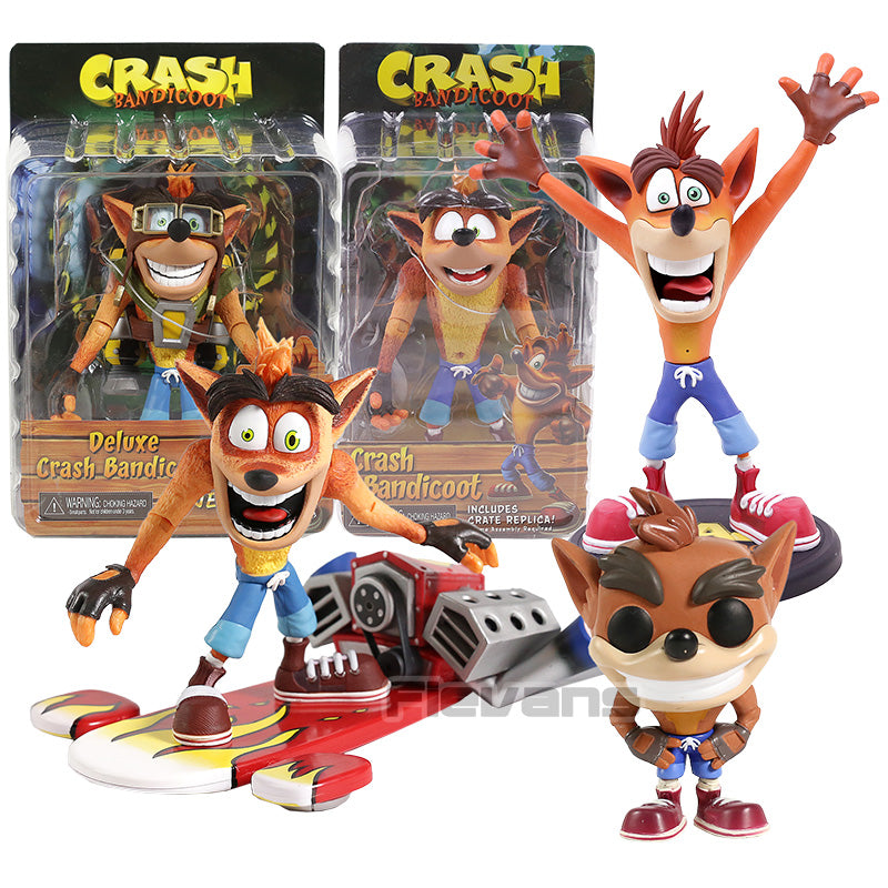 NECA Crash Bandicoot with Jet Board PVC Action Figure Collectible Model Toy