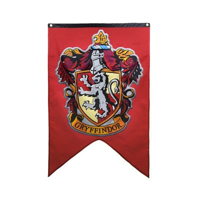 New College Potter Flag Banners Harri Gryffindor Slytherin Hufflerpuff Ravenclaw Boys Kids Decor Christmas Party Supplies