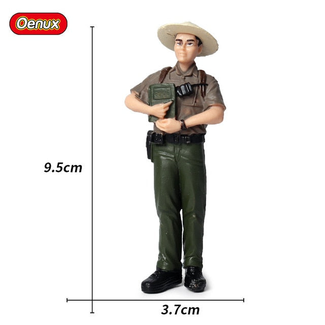 Oenux New Farmer People Model Simulation Farm Staff Feeder Action Figures Pig Animals Figurine Miniature Lovely Toys For Kids