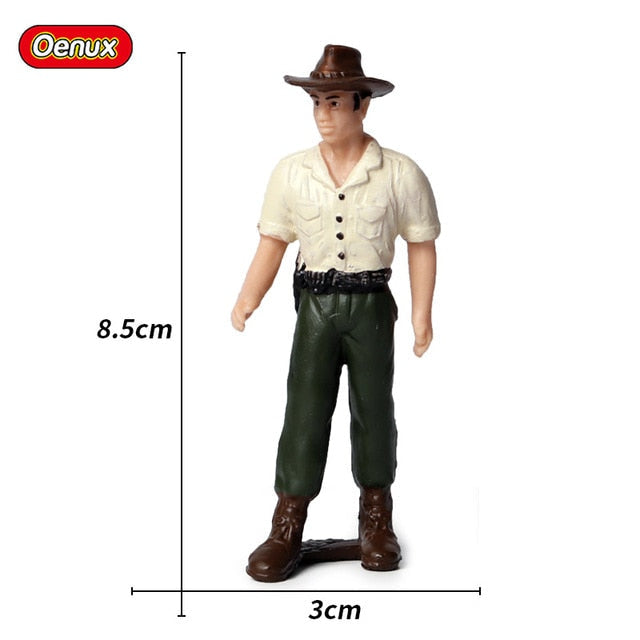 Oenux New Farmer People Model Simulation Farm Staff Feeder Action Figures Pig Animals Figurine Miniature Lovely Toys For Kids