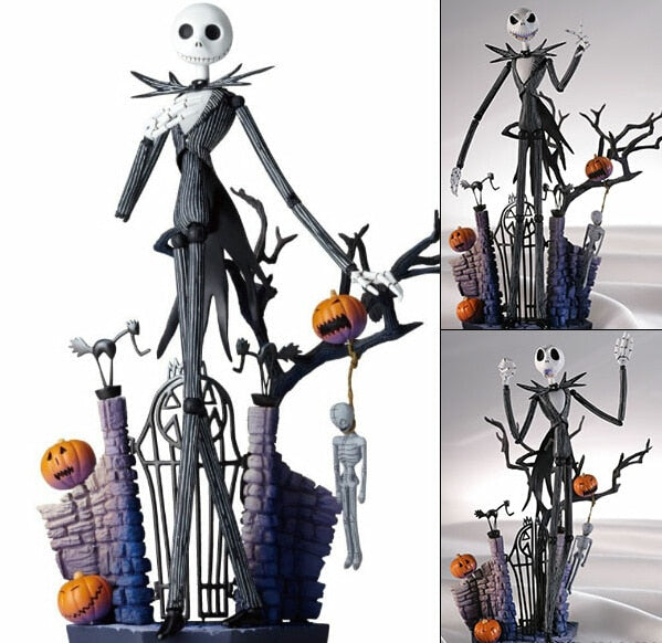 Revoltech Jack Skellington Action Figure - PVC Collectible Model Nightmare Before Christmas