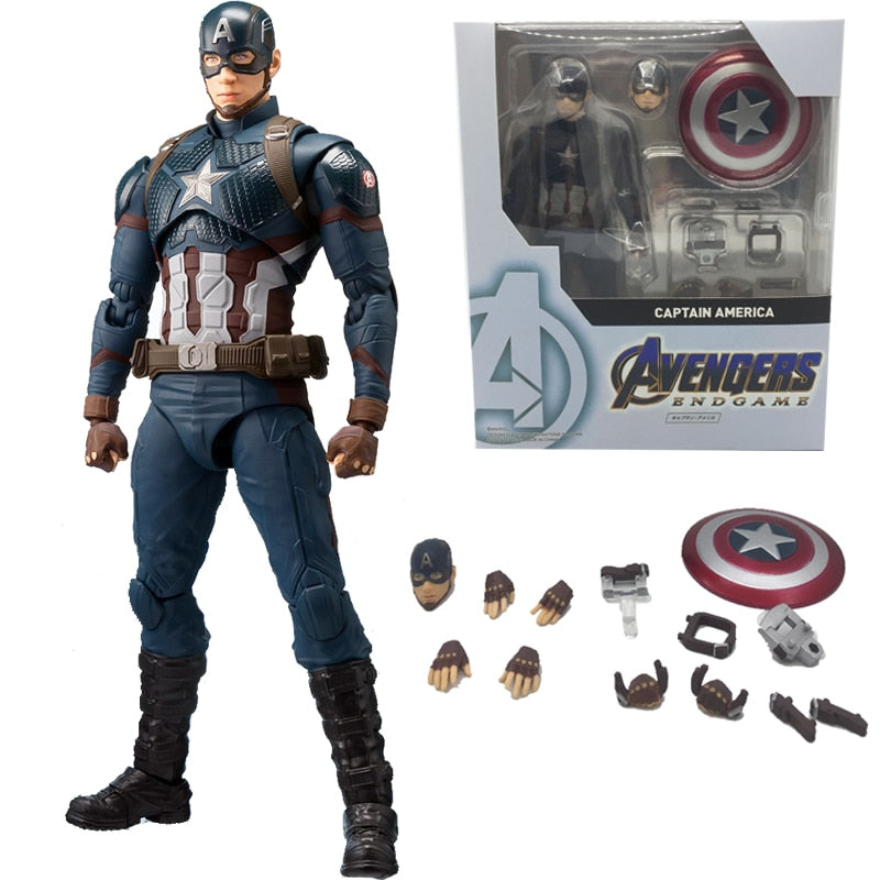 SHF Marvel Avengers 4 Endgame Marvel American Captain America Action Figure Model Toy Doll Gift For Kids