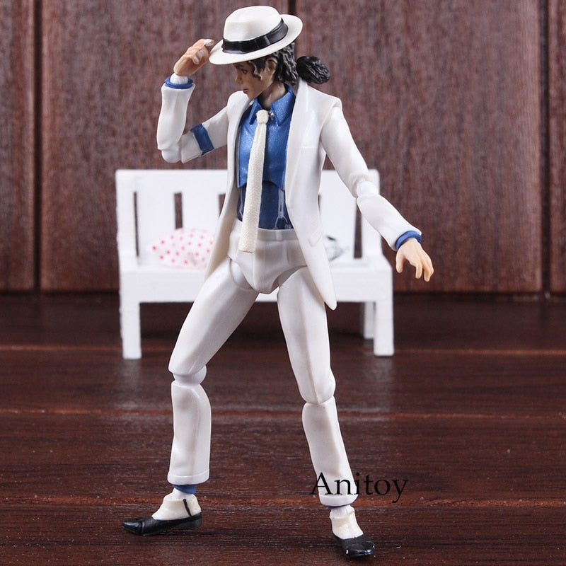 Singer Jackson Figure Smooth Criminal Anti-gravity Lean Michael Action Figure Figurine Doll Toy 15.5cm