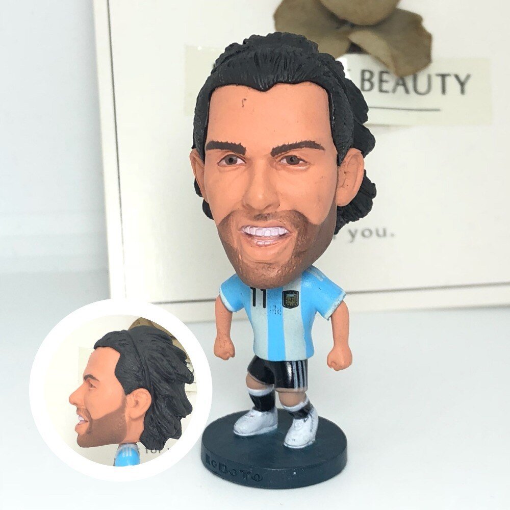 Soccerwe figurine football stars classic#11 Tevez Movable joints resin model toy action figure dolls collectible gift