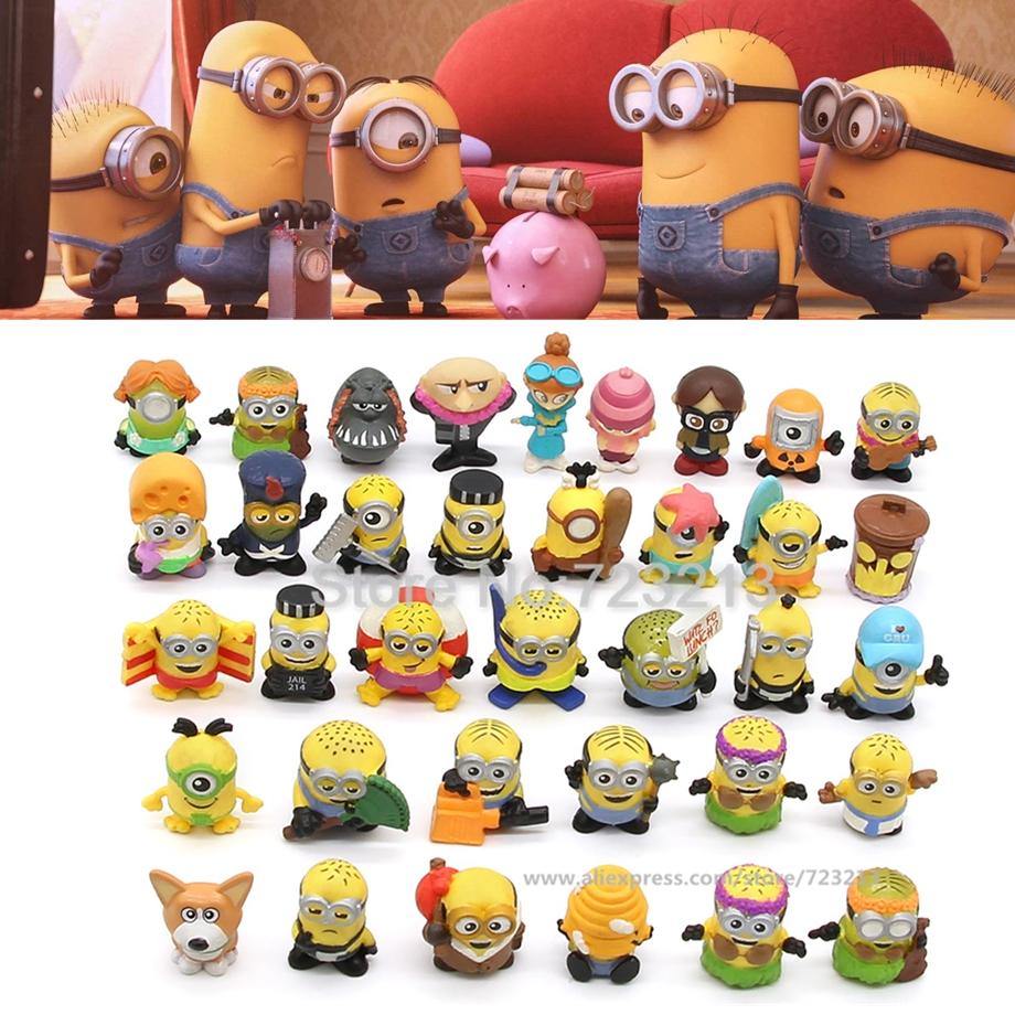 Soft 2.5-3cm Random 5pcs/lot Minions Bob Kevin Cartoon Gru Action Figure Despicable Me Toy Movie Anime Collection Dolls Toys